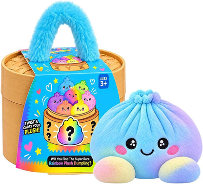 🌈Cute Plush StuffedDumpling Squishies, BigRainbow Squishes withSteamer🥟🎁