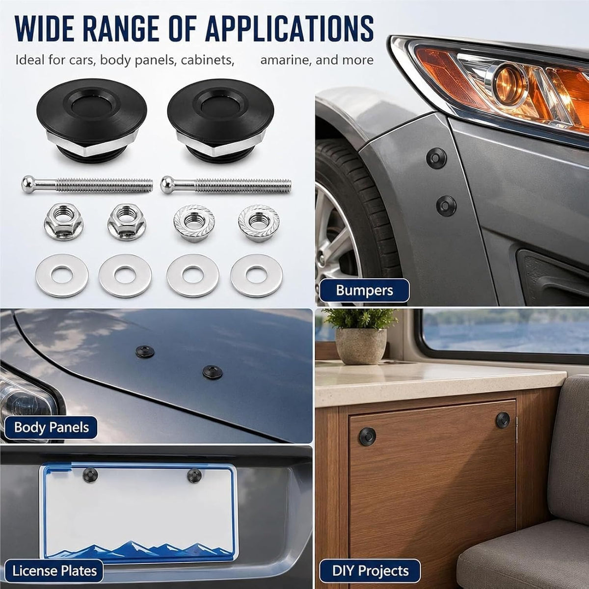 🔩 30mm Push-Button Quick-Release Latch Kit | 4-Piece Set