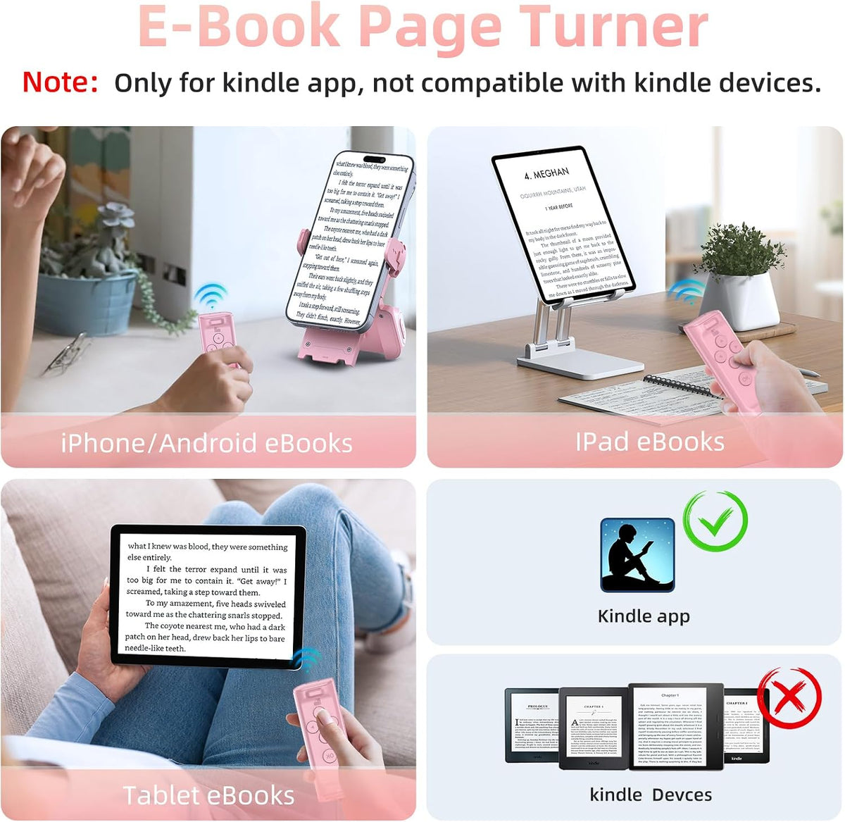📱 Bluetooth Scrolling Remote & Phone Stand – Page Turner & Camera Shutter