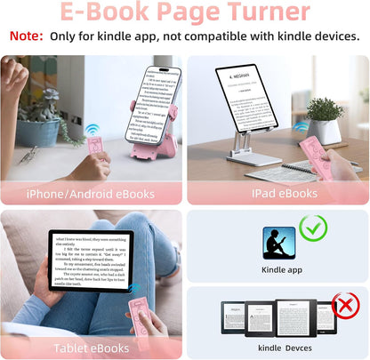 📱 Bluetooth Scrolling Remote & Phone Stand – Page Turner & Camera Shutter