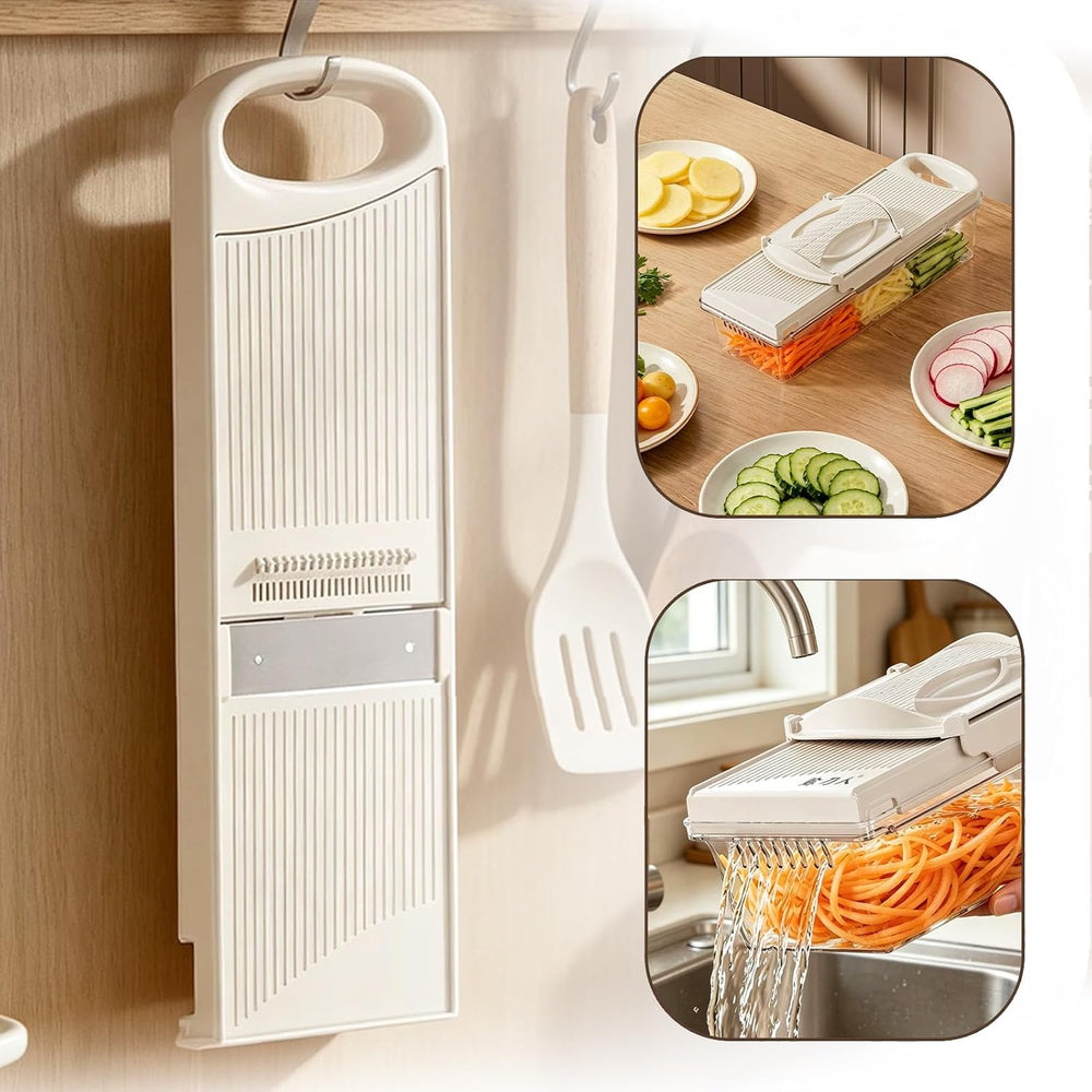 Vegetable slicer with drain basket