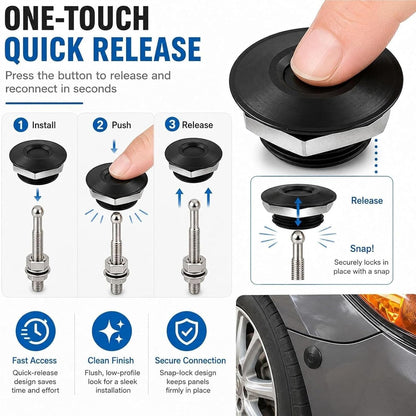 🔩 30mm Push-Button Quick-Release Latch Kit | 4-Piece Set