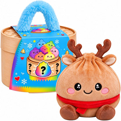 🌈Cute Plush StuffedDumpling Squishies, BigRainbow Squishes withSteamer🥟🎁