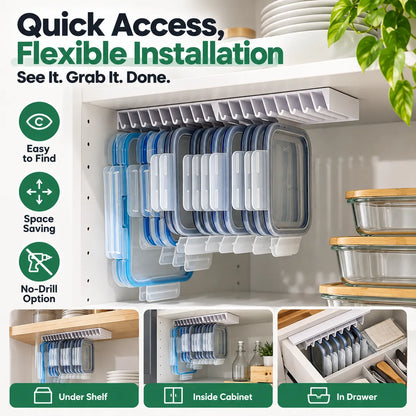 🎁5-Slot Food Container Lid Organizer – 2-Pack