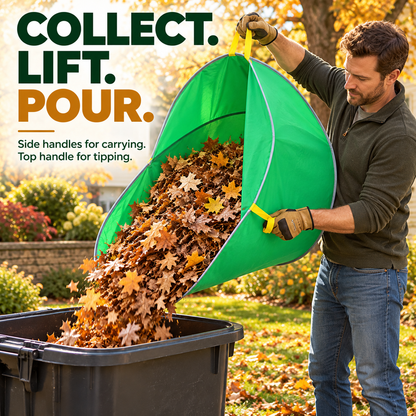 🍂 Pop-Up Leaf Collection Tent [Anti-Spill Design] - Rake Smarter, Not Harder