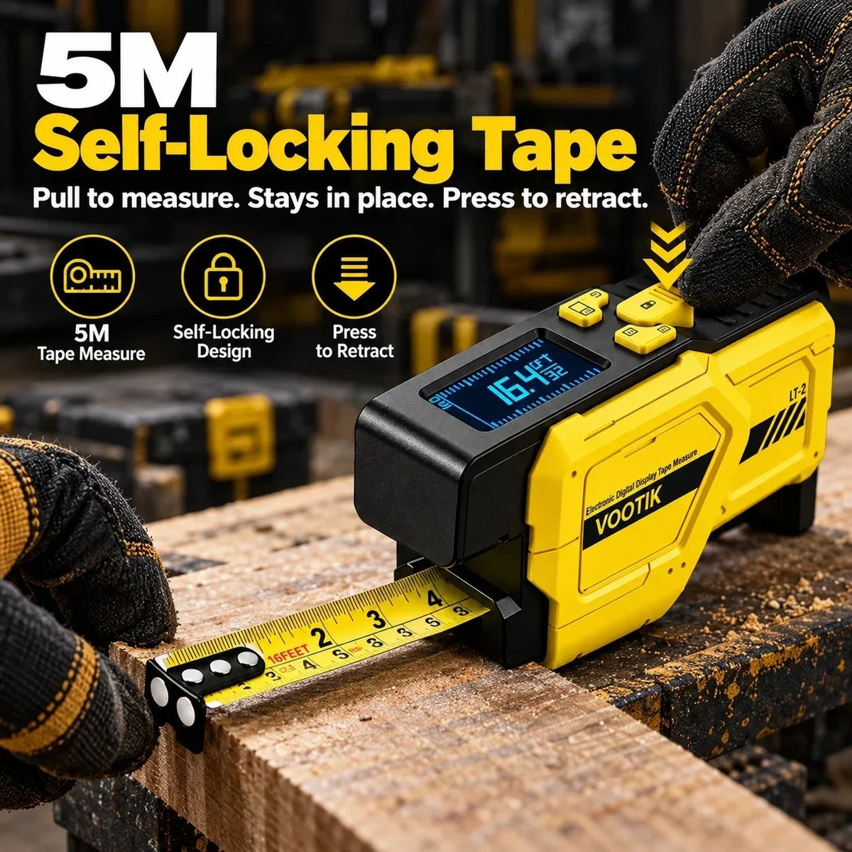 📏 3-in-1 Digital Laser Tape Measure