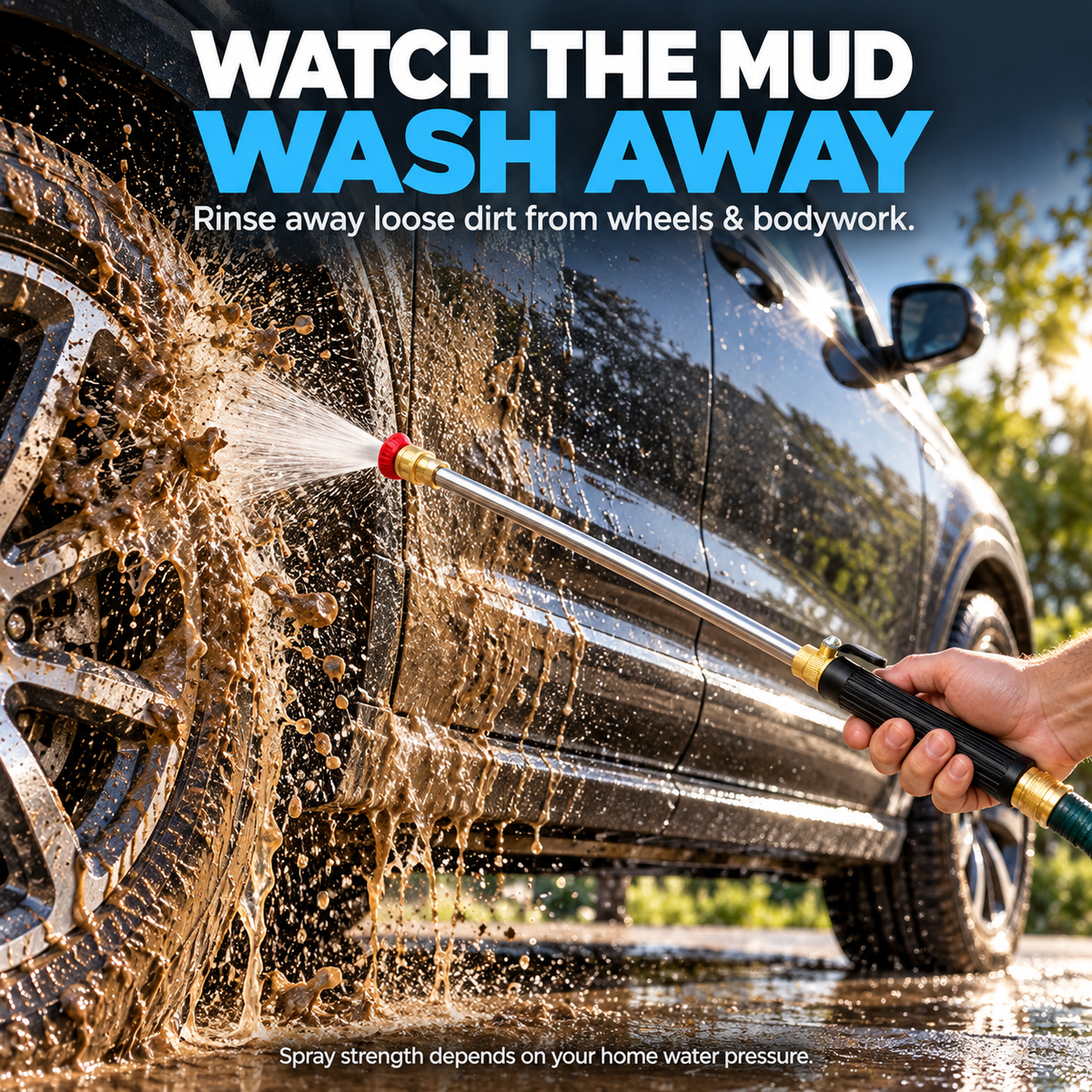💦High-pressure water gun – 3 interchangeable nozzles, durable aluminium alloy & powerful ✨