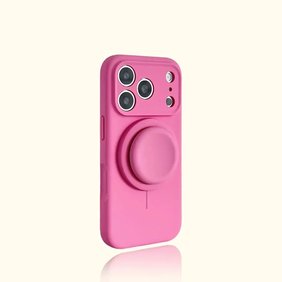 Magnetic Stand Liquid Silicone Full Coverage Phone Case with AI Capture Button for iPhone 18 Pro Max