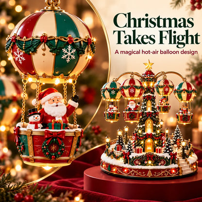 Christmas Sky Ride – Rotating Hot Air Balloon Christmas Village with Lights & Music 🎅🎄