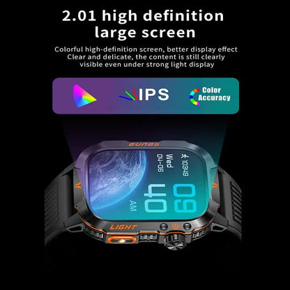 ⌚2.01-Inch Sport Smartwatch with Calls, Activity Modes & Side LED Light🎁