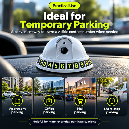 🚗 ParkGuard™ 2-in-1 Smart Parking Number Plate – Built-In Security Camera & Adjustable Phone Number Display