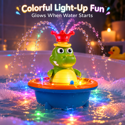 💦 Crocodile Bath Toy for Toddlers, Light Up Fountain with 5 Spray Modes