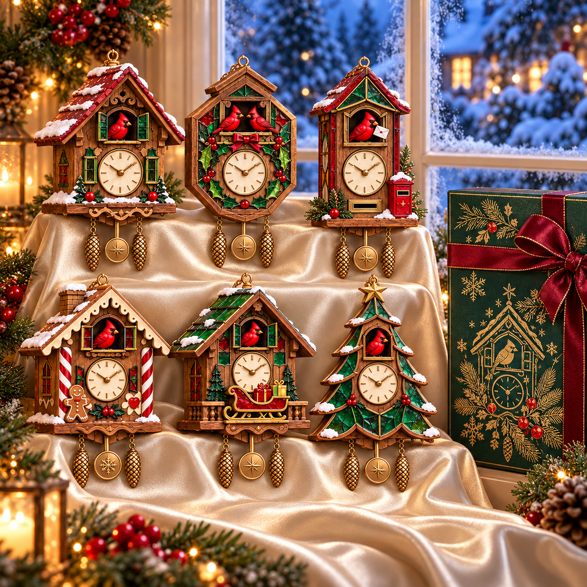 🎄 Limited-Time Christmas Sale | 2026 Red Cardinal Cuckoo Clock Ornaments – Set of 6 Vintage-Inspired Designs for a Nostalgic Holiday Tree & Thoughtful Gifting ❤️