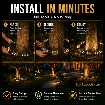 ✨Modular Ring Tree Landscape Lights – 360° Outdoor Uplighting for Trees & Columns