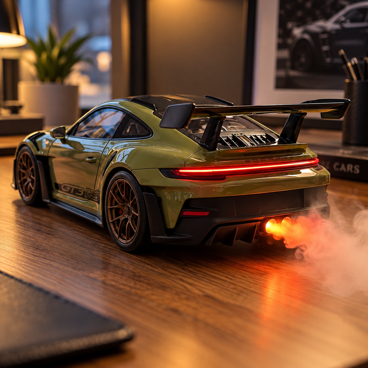 🏎️💨 Sports Car Exhaust Mist Humidifier – LED Light-Up Desk Decor & Unique Gift for Car Lovers 🎁
