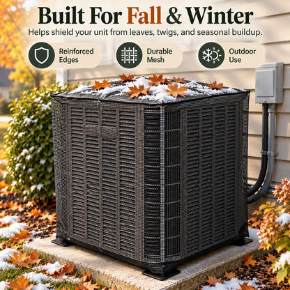 🍂Breathable Full-Mesh Outdoor AC Cover – Leaf & Debris Guard with Secure Fit
