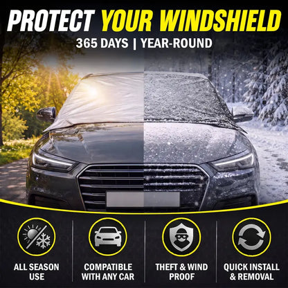 ☀️❄️ Reversible All-Season Windshield Cover | Magnetic Snow & Sun Shield