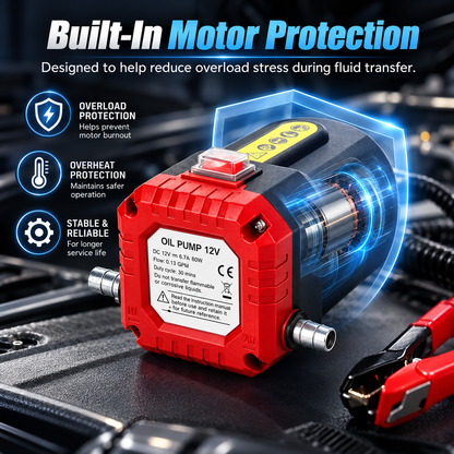 🛢️⚡ 12V 80W Electric Oil Extractor Pump – Engine Oil & Gear Oil Transfer Kit with Hoses