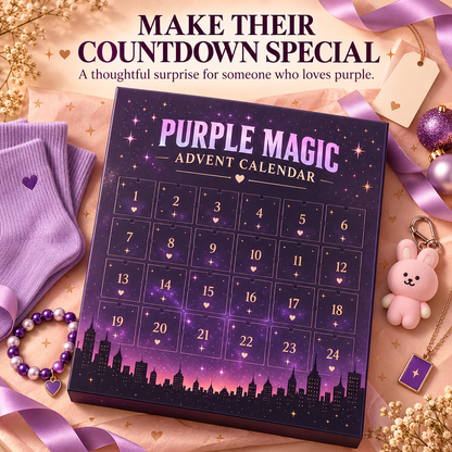 💜 24-Day Purple Surprise Advent Calendar – A Little Holiday Joy Behind Every Door