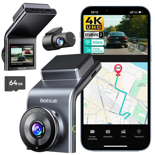 📹 Botslab G300H Plus 4K Dual Dash Cam – Front & Rear Recording with GPS, Wi-Fi App & Parking Mode Support