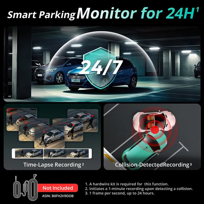 📹 Botslab G300H Plus 4K Dual Dash Cam – Front & Rear Recording with GPS, Wi-Fi App & Parking Mode Support