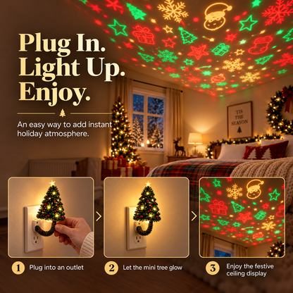 🎄💡Christmas Tree Projector Night Light — Plug-In Ceiling decorate