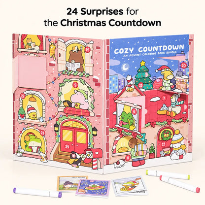 🎁🎨 24-Day Christmas Countdown Mystery Box mini Coloring Book Set
