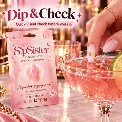 🦋 Discreet Drink Test Nail Stickers