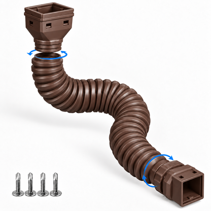 🏡 Flexible Rain Gutter Downspout Extension Kit  – Adjustable 22'-63' Drain Pipe with Leaf Filter for Foundation Protection