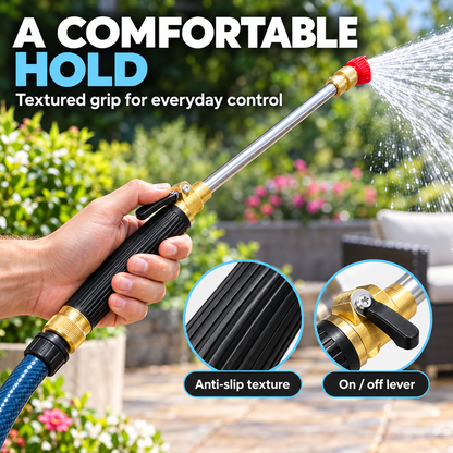 💦High-pressure water gun – 3 interchangeable nozzles, durable aluminium alloy & powerful ✨