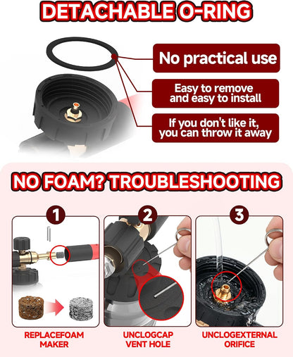 Adjustable 1L Foam Cannon – Thick Suds, Wide-Mouth Bottle & Quick Connect