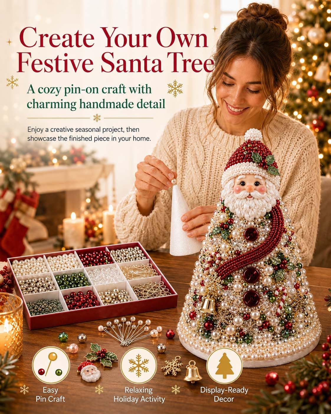 Beaded Christmas Tree Kit，Christmas - Snowman