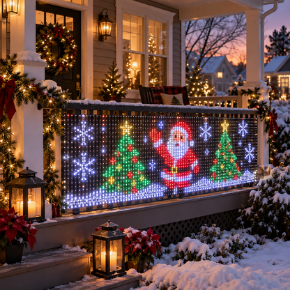 🎄 Turn Your Balcony Into a Christmas Show – Smart Animated Pixel Curtain Lights🎅