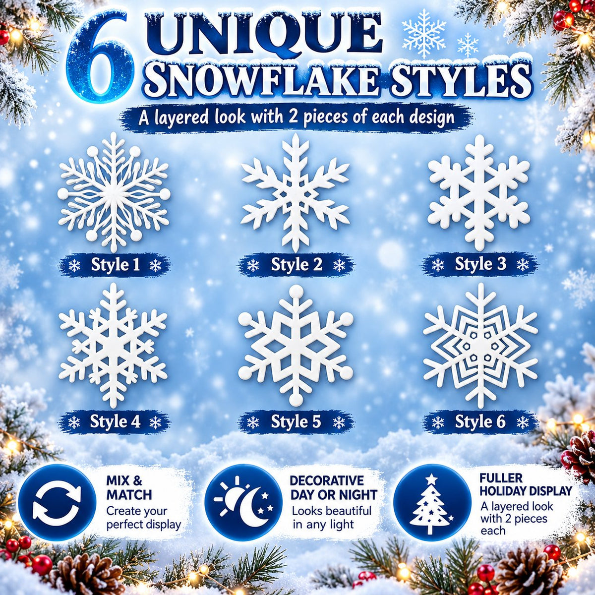 ❄️LED Snowflake Wall Set