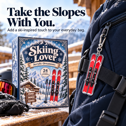 🏂24-Day Ski Ornament Advent Calendar – Christmas Surprises for Ski Lovers 🎄