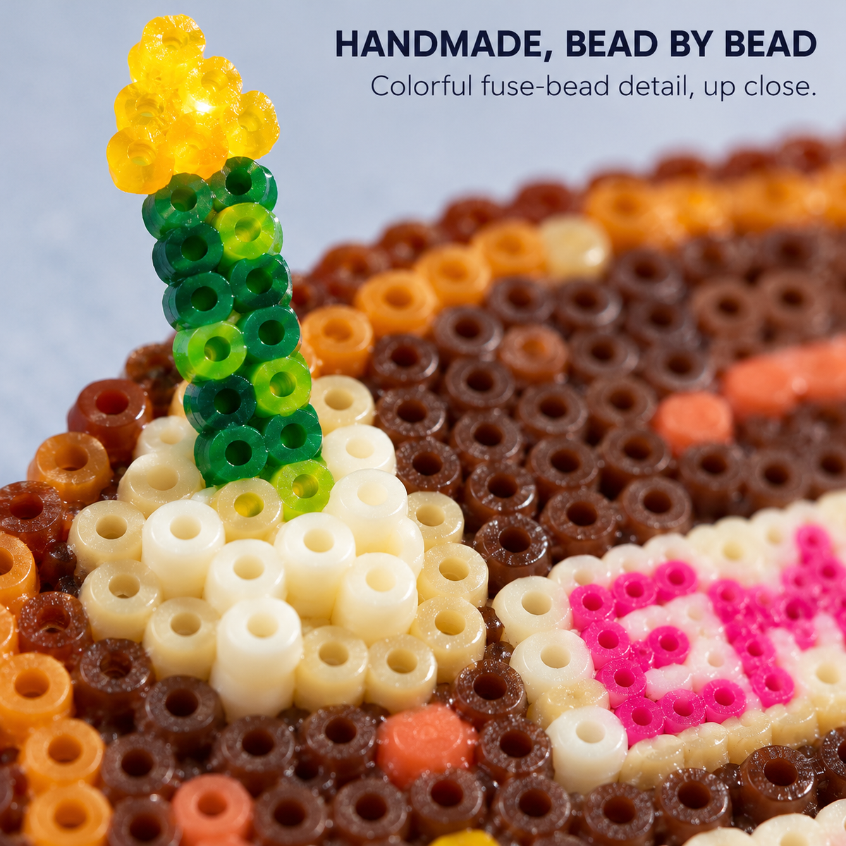 🎂Pixel Bead Birthday Cake – A Handmade Keepsake with Your Name & Date