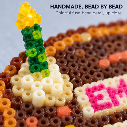 🎂Pixel Bead Birthday Cake – A Handmade Keepsake with Your Name & Date