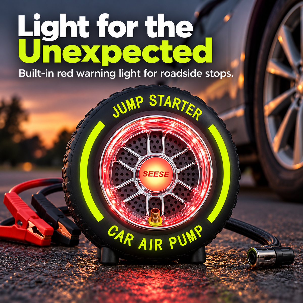 Portable Tire Inflator & Jump Starter – Compact Backup for Every Drive