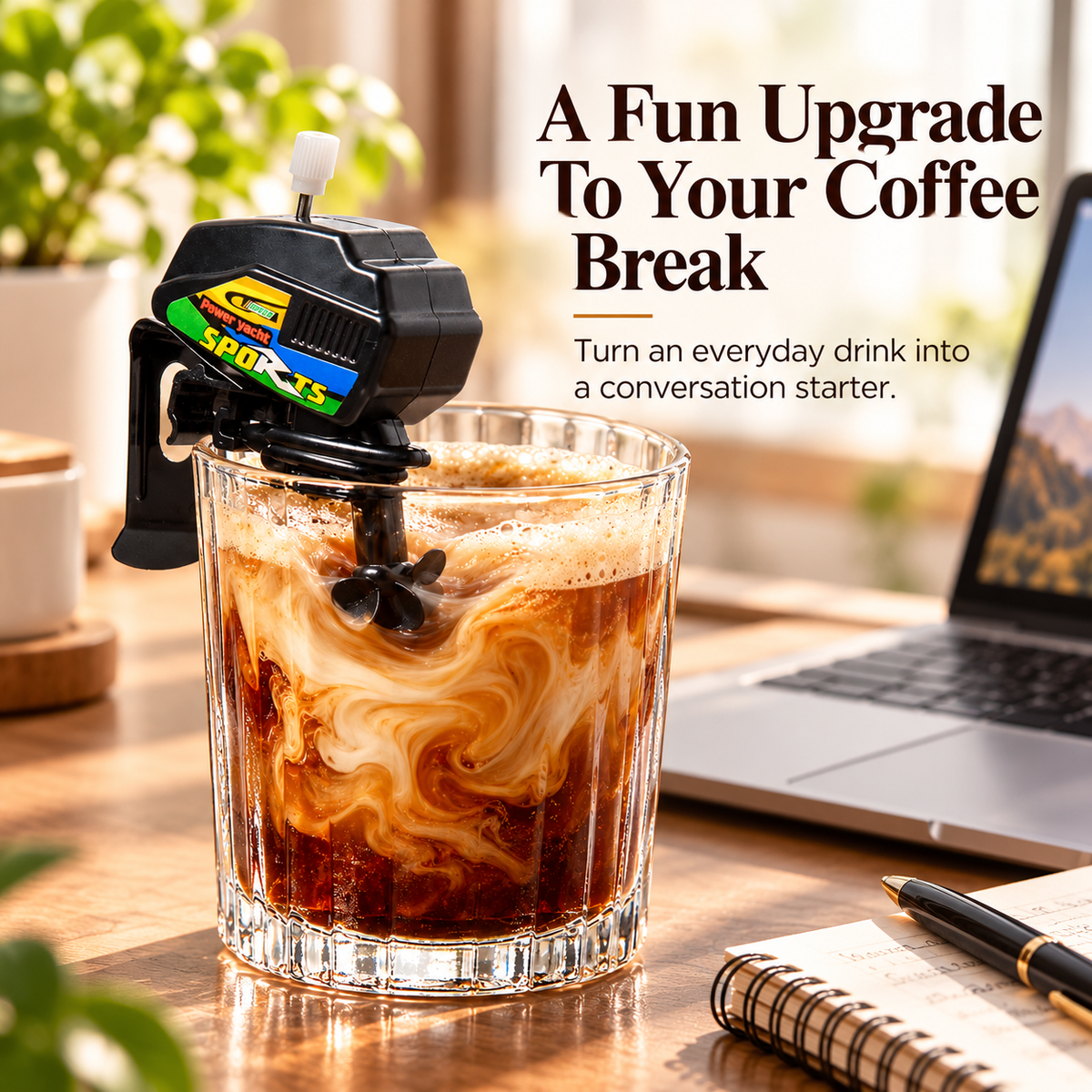 ☕Boat Motor Coffee Stirrer Set of 2, Cool Gadgets for Coffee Lovers, 2-PCS