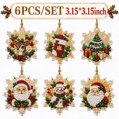 6Pcs/12Pcs Christmas DIY Diamond Painting Ornaments Kit