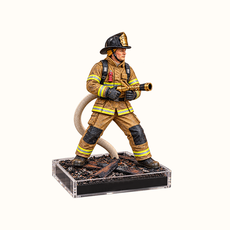 🚒 Firefighter Mist Humidifier – LED Rescue Scene Desk Decor & Gift for Firefighter Fans