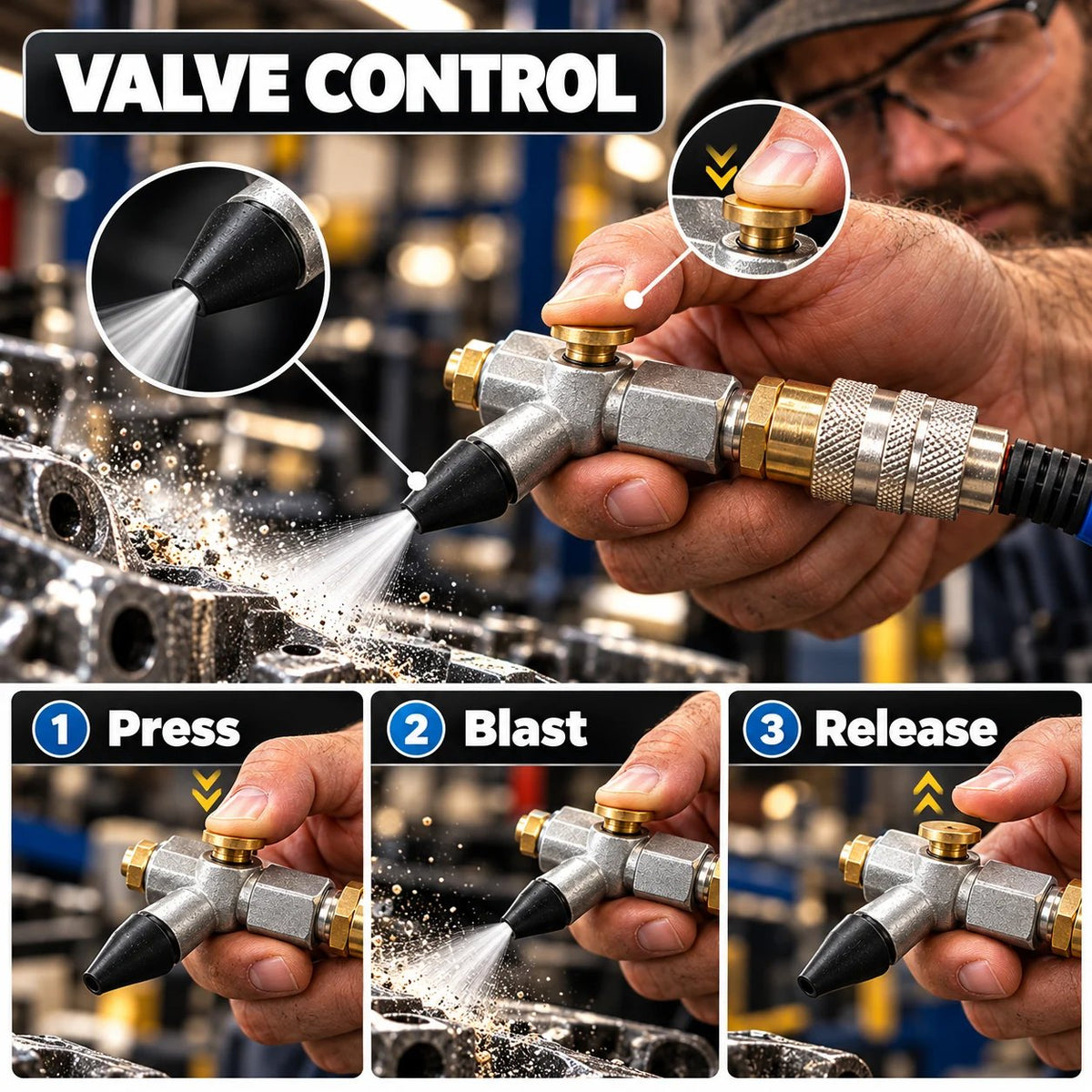 Inline One-Hand Air Blower | For hobby bench & small workshop cleaning