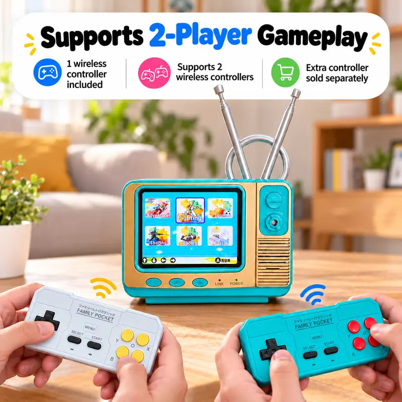 🎮RetroPlay™ GV300 Mini Retro Game Console – 308 Games, 2.8' IPS & Wireless Controller