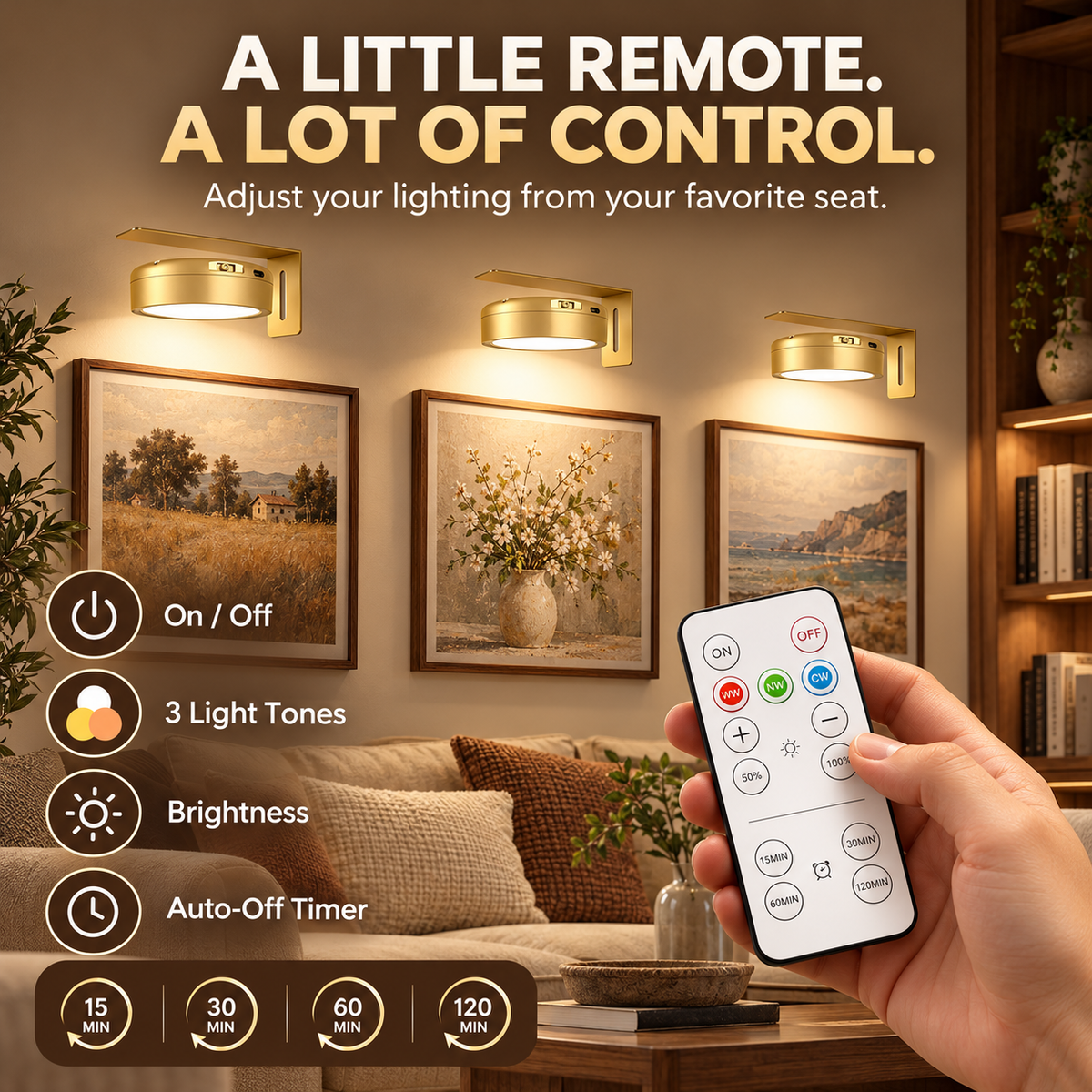 💡Picture Lights for Wall Rechargeable