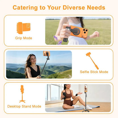Upgraded Magnetic Selfie Stick with 360° Rotatable Adjustable Magnetic Tripod Stand