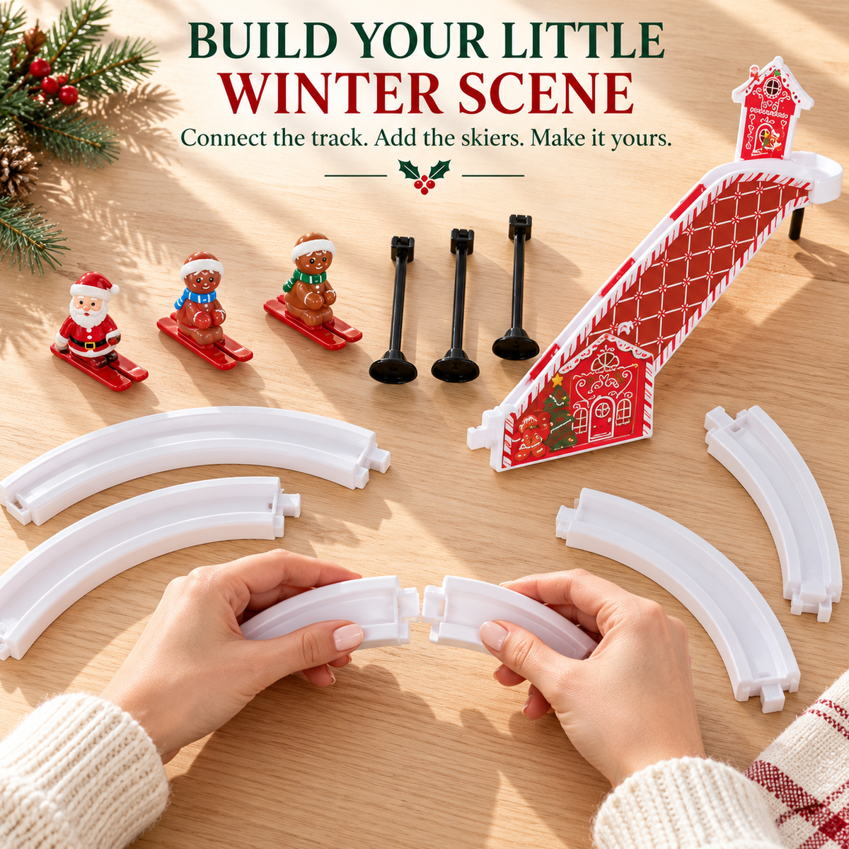 🎄 Gingerbread Christmas Ski Track – A Playful Touch of Holiday Magic✨