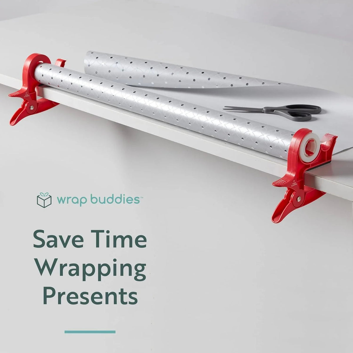 Wrap Buddies Tabletop Gift Wrapping Tool with Tape Dispenser
