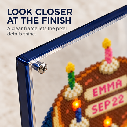 🎂Pixel Bead Birthday Cake – A Handmade Keepsake with Your Name & Date