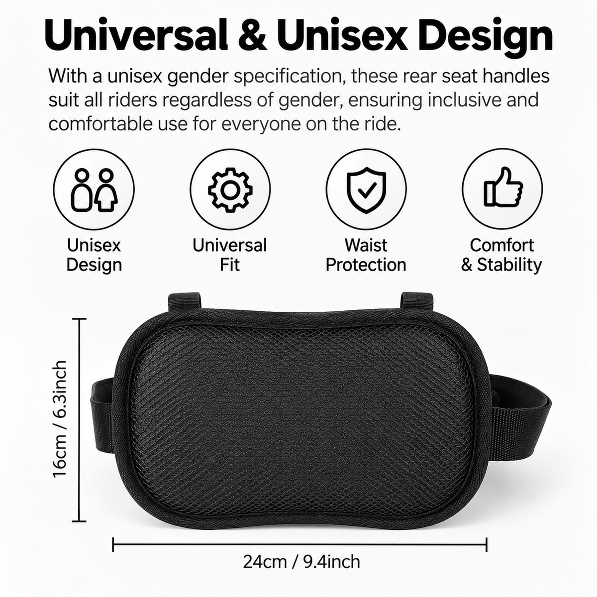 🏍️ Adjustable Motorcycle Passenger Grab Handle Belt – Dual Grip Riding Support