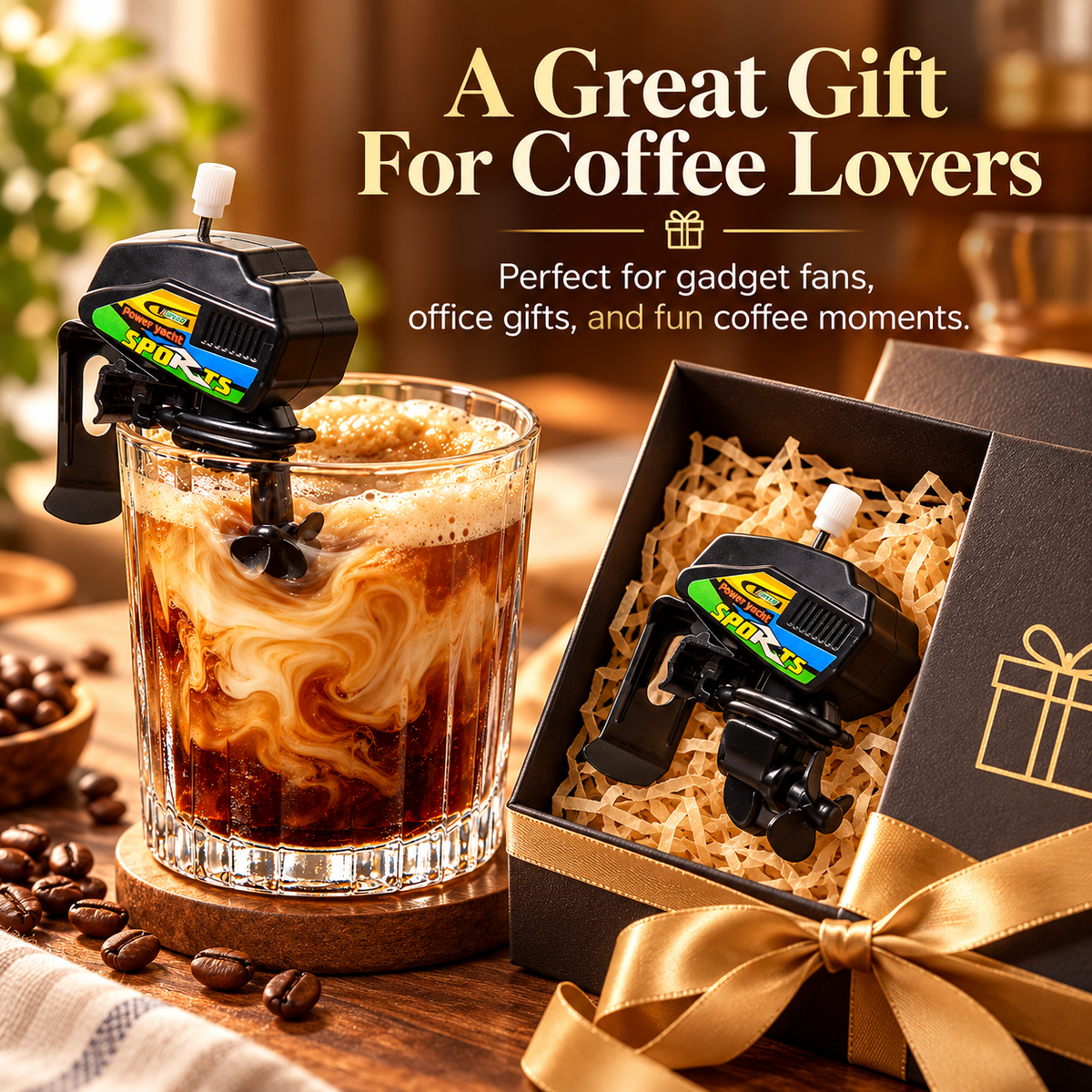 ☕Boat Motor Coffee Stirrer Set of 2, Cool Gadgets for Coffee Lovers, 2-PCS